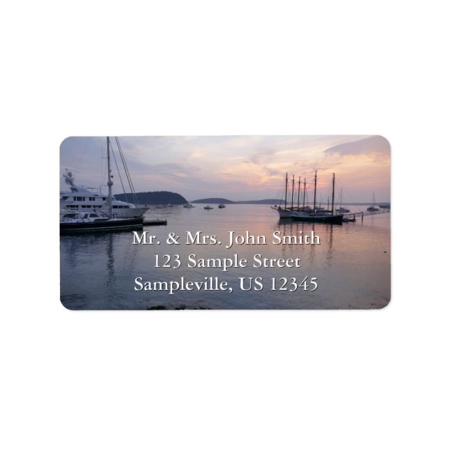 Bar Harbor-fartyg vid soluppgången I Adressetikett (Framsidan)