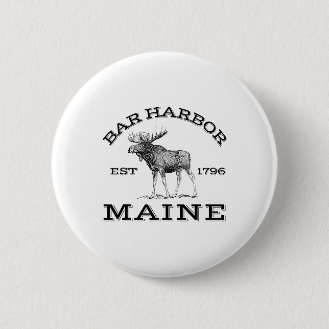 Bar Harbor Maine Älg Vandring Utomhus Acadia Nati Knapp (Framsida)