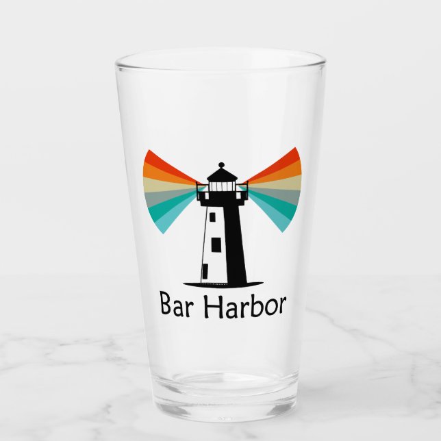 Bar Harbor Maine Fyrtorn Regnbåge Glaskopp (Framsida)