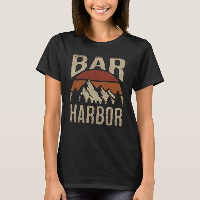 Bar Harbor Maine Nature Hiking Outdoors T Shirt (Framsida)