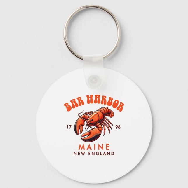Bar Harbor Maine New England Travel Funny Bar Harb Nyckelring (Framsida)