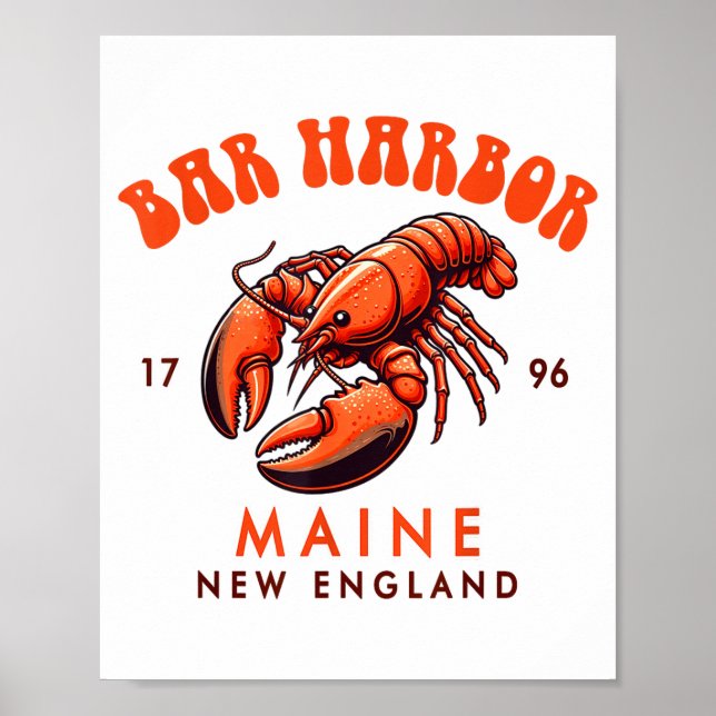 Bar Harbor Maine New England Travel Funny Bar Harb Poster (Framsidan)