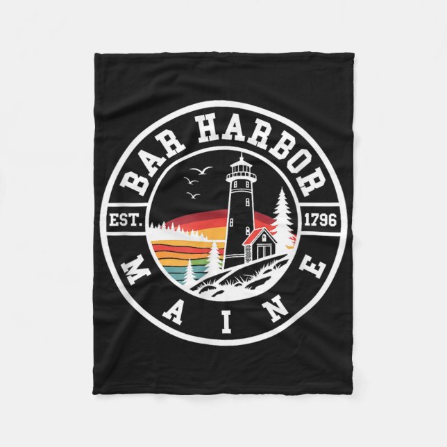 Bar Harbor - Maine - Tillbakablick Design - Klick  Fleecefilt (Framsidan)