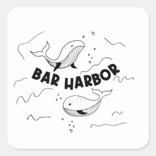 Bar Harbor Maine Valar Fyrkantigt Klistermärke