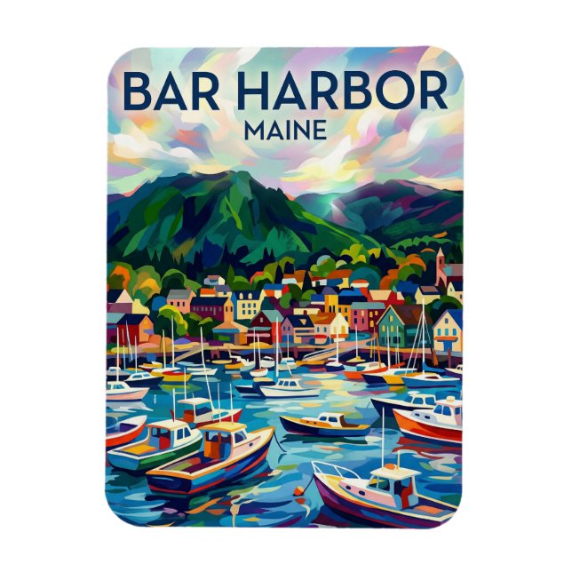 Bar Harbor USA -> Bar Harbor, USA Magnet (Vertikal)