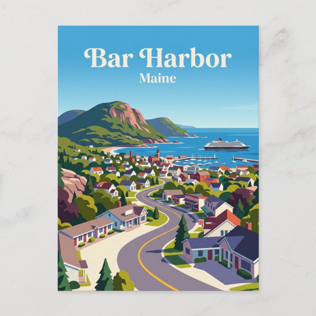 Bar Harbor USA Vykort (Framsida)
