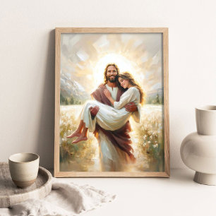 Bär Henne Hem, Modern Kristen Konst, Jesus Uppväck Poster