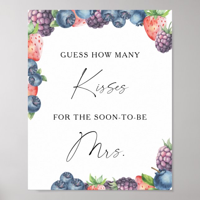 Bär - Hur många kyssar bröllopsdusch spel Poster (Framsidan)