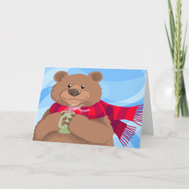 Bär i Scarf Warm Helgdag Card Helgkort