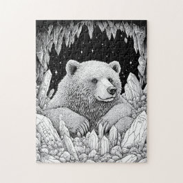 Bär in Edelstein-Höhle magischer Sternenhimmel Pussel