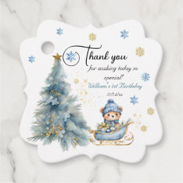 Bär jul en första födelsedag Vinter Gåvor Etiketter