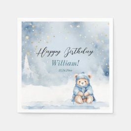 Bär jul en första födelsedag Vinter Pappersservett