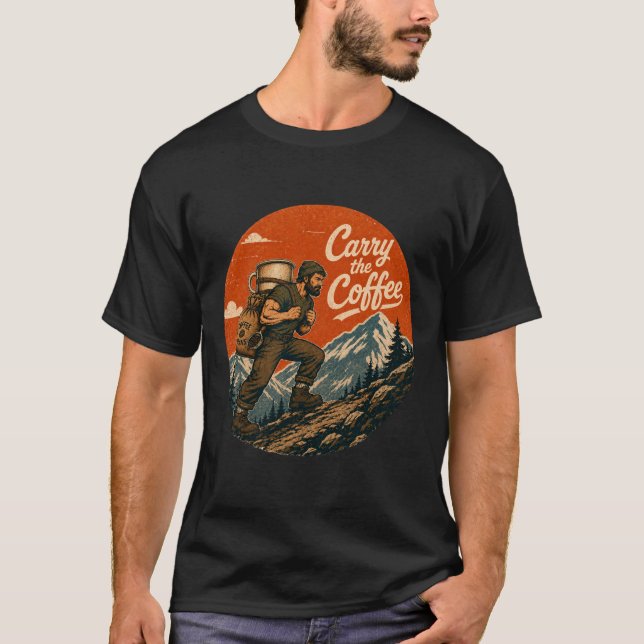 Bär kaffet Vintage Äventyr T Shirt (Framsida)