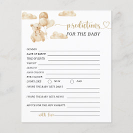 Bär könsneutral förutsägelse för baby-kortet