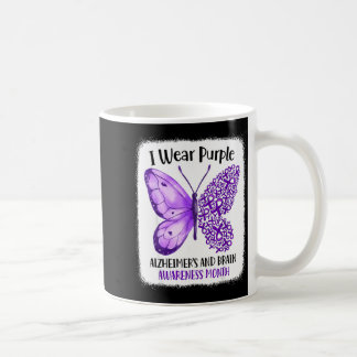 Bär lila alzheimers och hjärnmedvetenhetsmånad kaffemugg