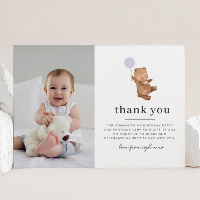 Bär Lila Blegon Photo - tackkort Inbjudningar (Skapare uppladdad)