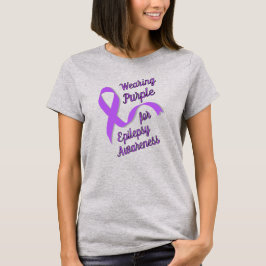 Bär lila för epilepsimedvetenhet t shirt