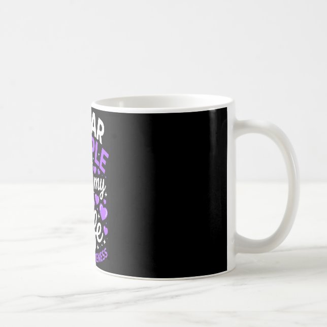 Bär lila för hustru lupus medvetenhet månad sle kaffemugg (Höger)