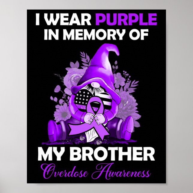 Bär lila för min bror överdosmedvetenhet Mont Poster (Framsidan)