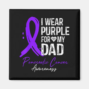 Bär lila för pappa skjorta bukspottkörtelcancer magnet