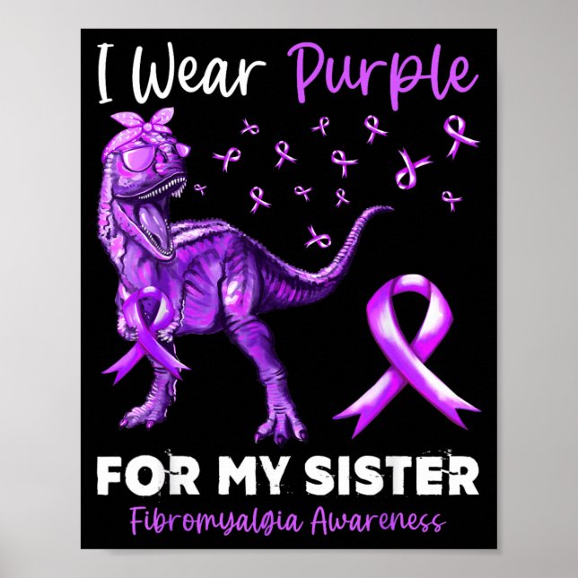 Bär lila för syster Fibromyalgi medvetenhet Poster (Framsidan)