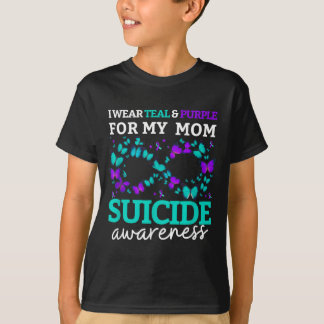 Bär lila och teal för mödrars förebyggande kvinnor t shirt