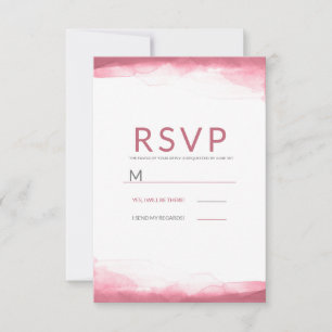 Bär Lila Rosa Akvarell Modern Bröllop RSVP OSA Kort