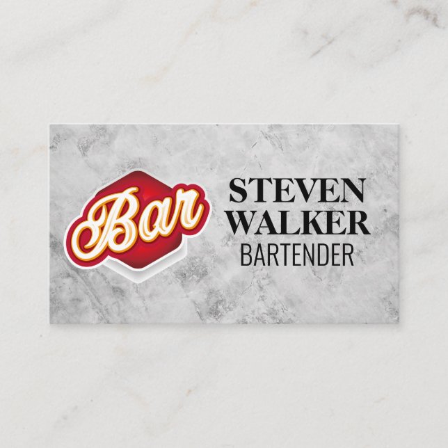 Bar Logo | Restaurangbranschen Tidsbeställning Kort (Framsida)