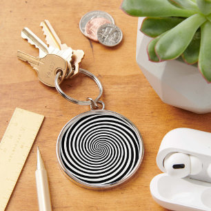 Bär Magic Hypnosis Spiral Rund Silverfärgad Nyckelring