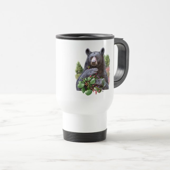 Bär med berry Grenar målningsgåva Resemugg (Framsida höger)