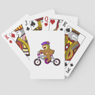 Bär med cykel och hjälm casinokort