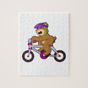 Bär med cykel och hjälm pussel
