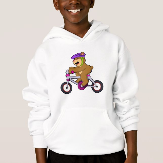 Bär med cykel och hjälm t shirt (Framsida)