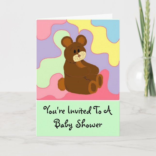 Bär med flera Färger Inbjudan (Framsida)