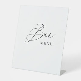 Bar Menu Wedding Sign Minimalist Elegant Script 