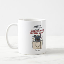 Bär min blå fransks emotionala bagage kaffemugg