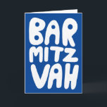 BAR MITZVAH Anpassningsbar hälsningskort Blå Vit Kort<br><div class="desc">Handritad text av mig till dig. Lägg till din egen text på insidan av kortet eller ändra bakgrundsfärgerna. För fler designs och färger, kolla min butik! Eller låt mig veta om du vill ha något anpassat. Jag har också matchande presentpapper och såklart både Bar och Bat Mitzvah-versioner! Fråga om du...</div>