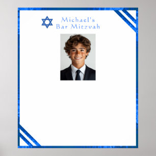 Bar Mitzvah Blå Davidsstjärna Foto Tecken i tavla Poster