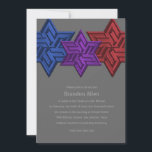 Bar Mitzvah Blå Lila och Röd Davidstjärna Inbjudningar<br><div class="desc">Designad av Carrie Fink.  Tryckt och skickad av Zazzle eller deras samarbetspartners.</div>