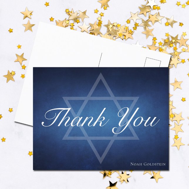 Bar Mitzvah Davidsstjärna Anpassad judisk tackkort Vykort (Skapare uppladdad)