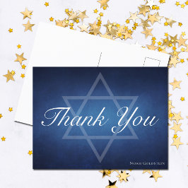 Bar Mitzvah Davidsstjärna Anpassad judisk Tacksamh Vykort