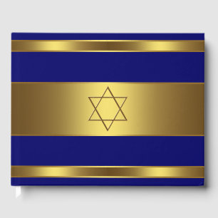 Bar Mitzvah Gästbok Royalblå och Guld