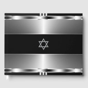 Bar Mitzvah Gästbok Svart och Silver