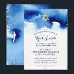 BAR MITZVAH guldstjärna stilfull blå akvarell TYUS Inbjudningar<br><div class="desc">av kat massard >>> kat@simplysweetPAPERIE.com <<<</div>