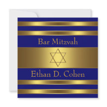 Bar Mitzvah i marinblå med gul Davidsstjärna
