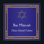 Bar mitzvah i marinblått med guld inbjudningar<br><div class="desc">Marinblå och guld stjärna av David Bar Mitzvah-inbjudningar.  



 







  


com</div>