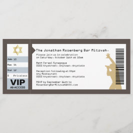 Bar Mitzvah-inbjudan för konsertbiljett i brunt Inbjudningar