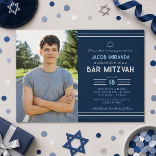Bar Mitzvah-inbjudan med foto Inbjudningar