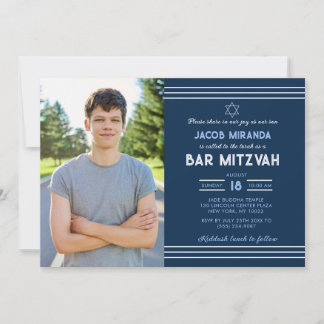 Bar Mitzvah-inbjudan med foto Inbjudningar