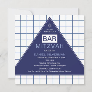 Bar Mitzvah-inbjudan Modern Geometrisk Inbjudningar
